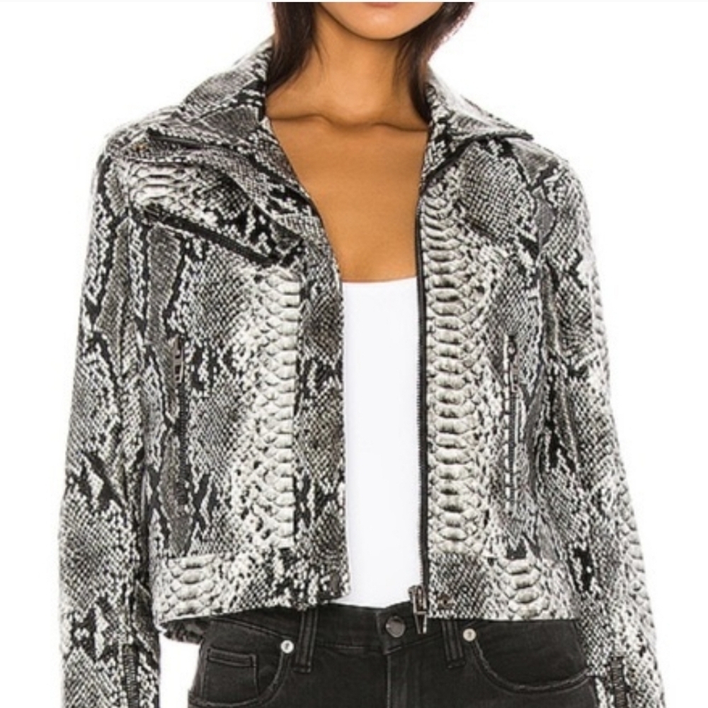 Blank NYC Faux Snakeskin Jacket Size Small - Picture 9 of 11